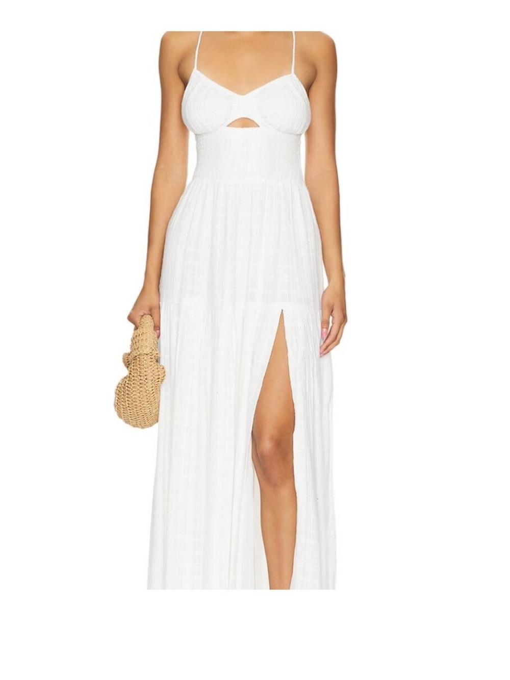 L*SPACE Textured Maxi Dress in White Size Small Like New